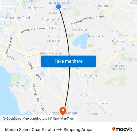 Medan Selera Guar Perahu to Simpang Ampat map