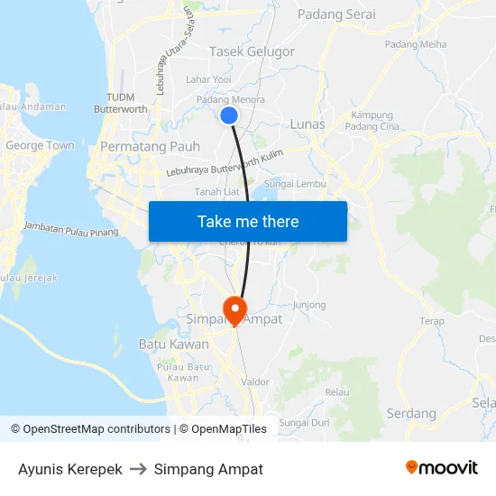 Ayunis Kerepek to Simpang Ampat map
