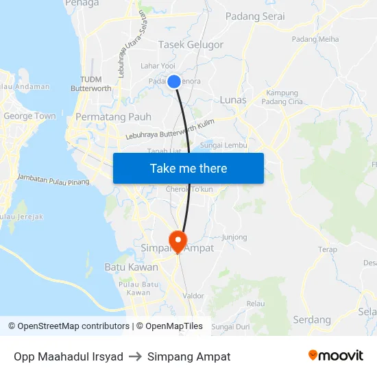 Opp Maahadul Irsyad to Simpang Ampat map