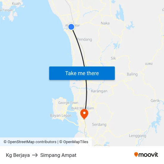 Kg Berjaya to Simpang Ampat map