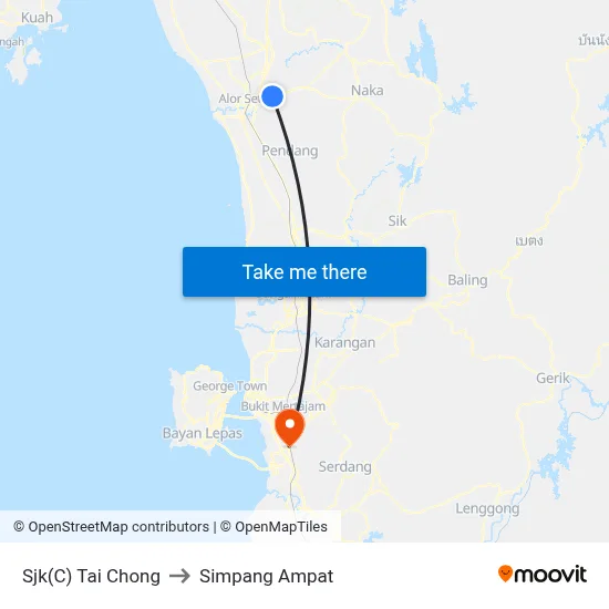 Sjk(C) Tai Chong to Simpang Ampat map