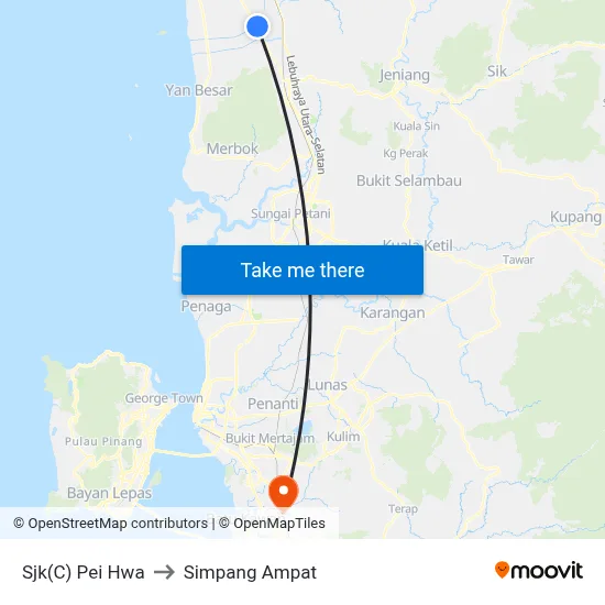 Sjk(C) Pei Hwa to Simpang Ampat map