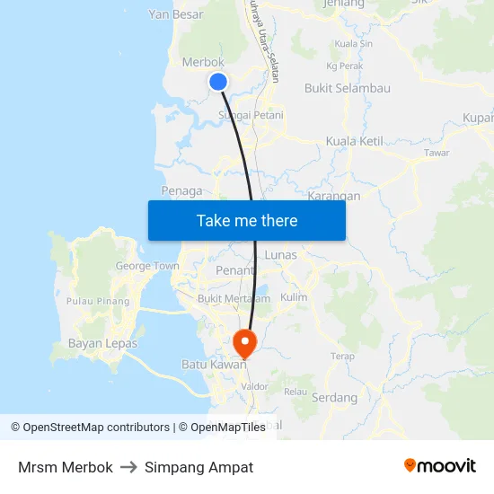 Mrsm Merbok to Simpang Ampat map
