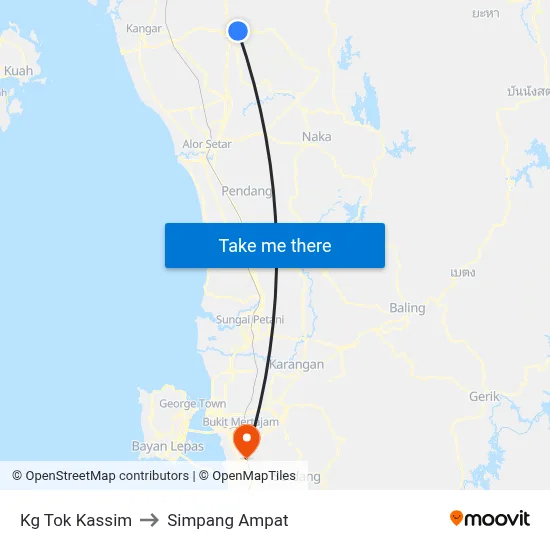 Kg Tok Kassim to Simpang Ampat map