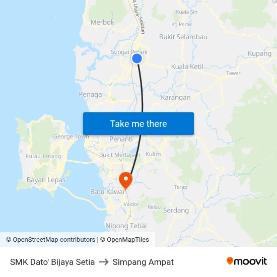 SMK Dato' Bijaya Setia to Simpang Ampat map