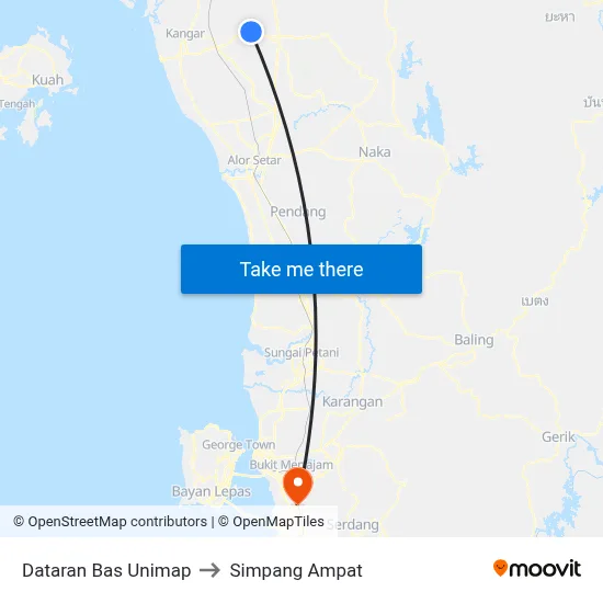 Dataran Bas Unimap to Simpang Ampat map