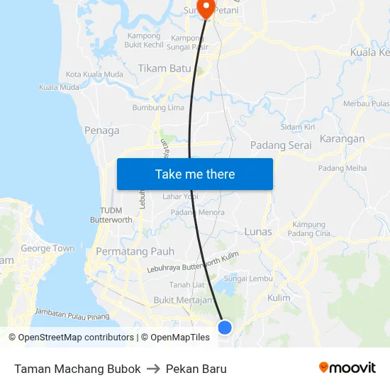 Taman Machang Bubok to Pekan Baru map