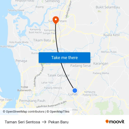 Taman Seri Sentosa to Pekan Baru map
