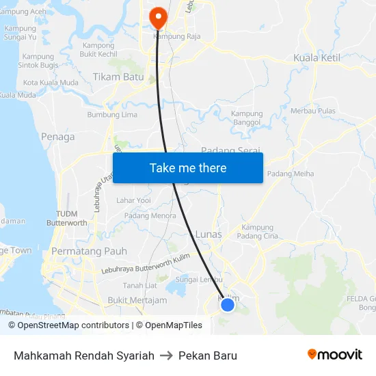 Mahkamah Rendah Syariah to Pekan Baru map