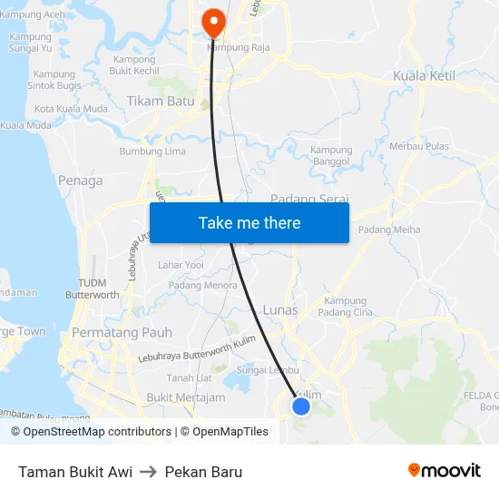 Taman Bukit Awi to Pekan Baru map