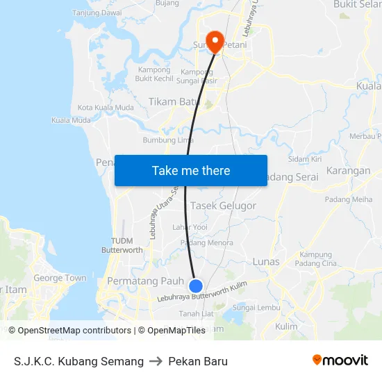 S.J.K.C. Kubang Semang to Pekan Baru map