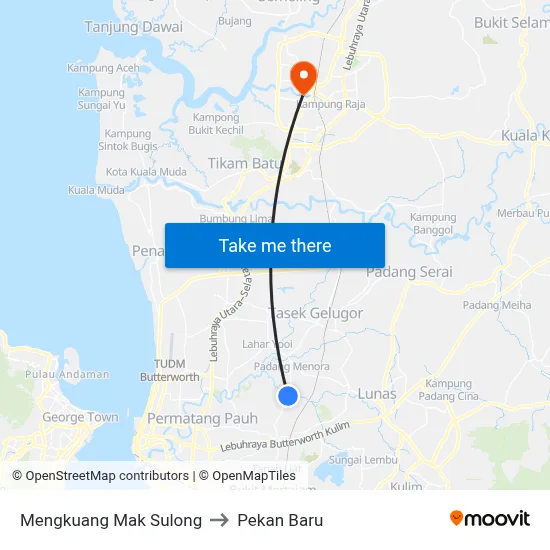 Mengkuang Mak Sulong to Pekan Baru map