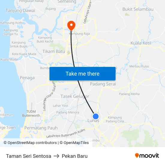 Taman Seri Sentosa to Pekan Baru map