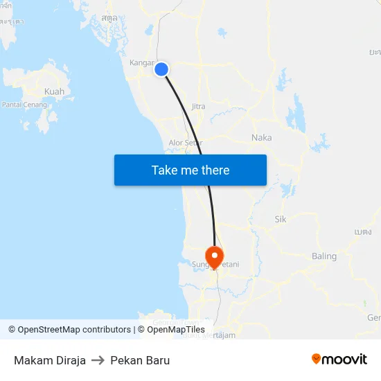 Makam Diraja to Pekan Baru map