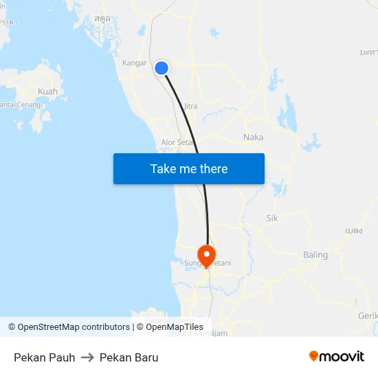 Pekan Pauh to Pekan Baru map