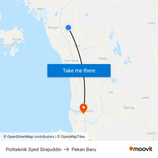 Politeknik Syed Sirajuddin to Pekan Baru map