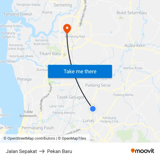 Jalan Sepakat to Pekan Baru map