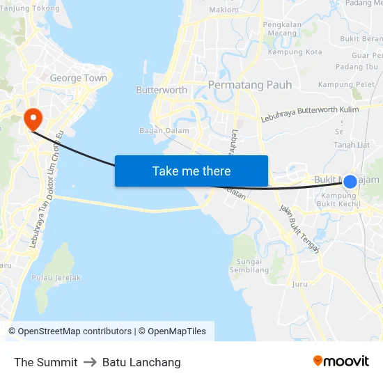 The Summit to Batu Lanchang map