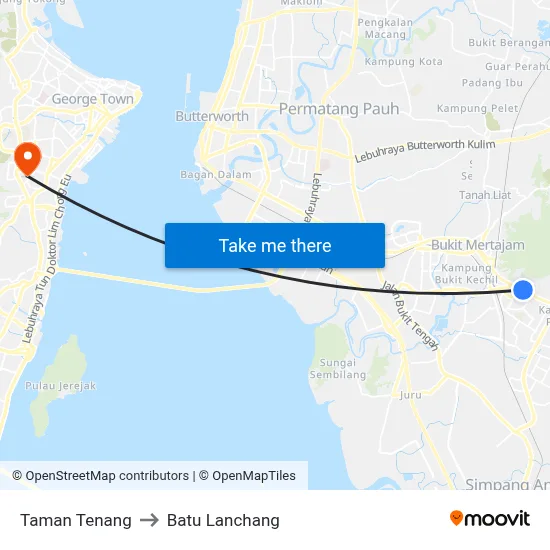 Taman Tenang to Batu Lanchang map
