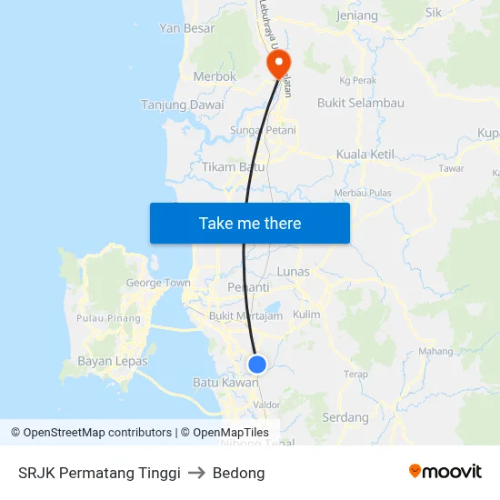 SRJK Permatang Tinggi to Bedong map