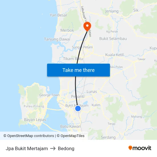 Jpa Bukit Mertajam to Bedong map