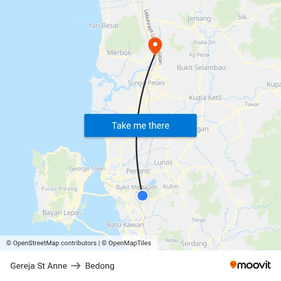Gereja St Anne to Bedong map