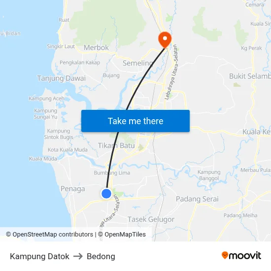 Kampung Datok to Bedong map