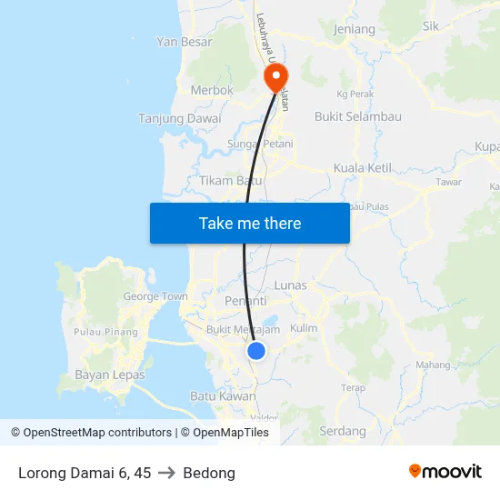 Lorong Damai 6, 45 to Bedong map