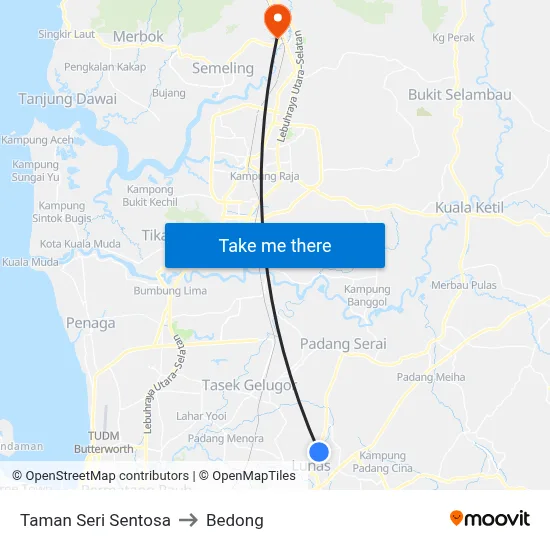 Taman Seri Sentosa to Bedong map