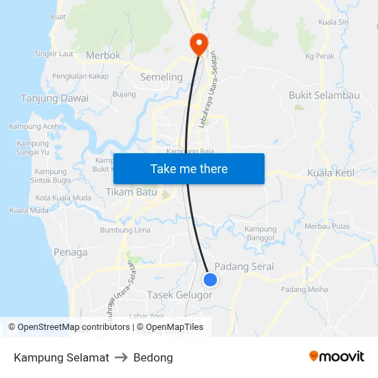 Kampung Selamat to Bedong map