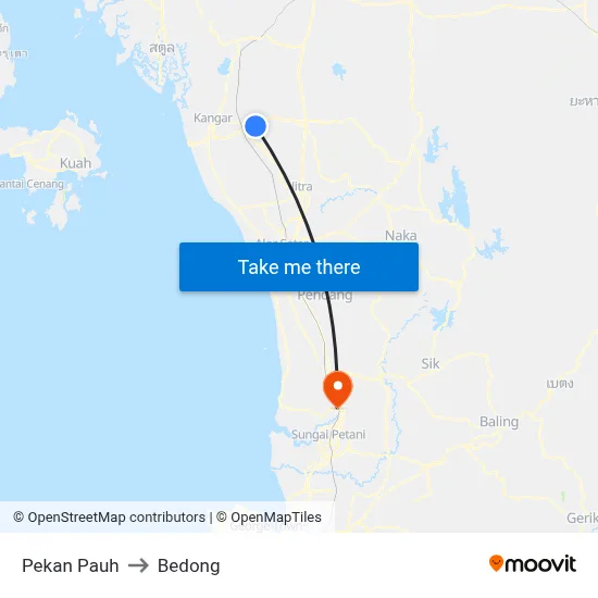 Pekan Pauh to Bedong map