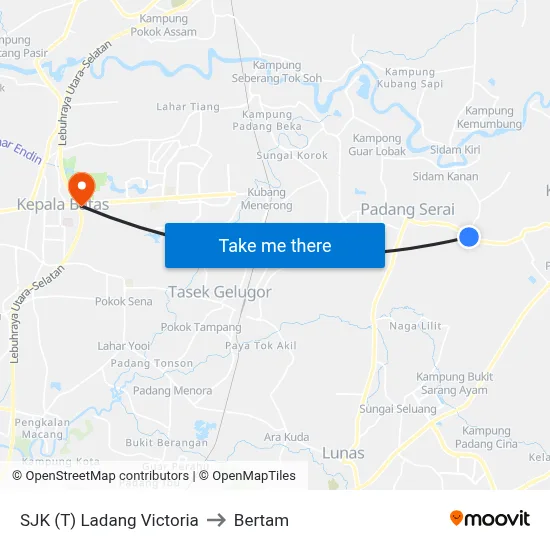 SJK (T) Ladang Victoria to Bertam map
