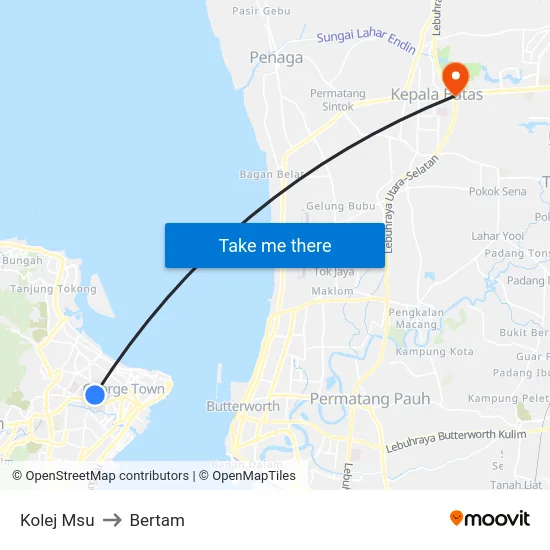 Kolej Msu to Bertam map
