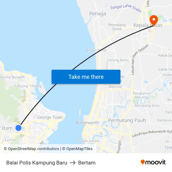Balai Polis Kampung Baru to Bertam map