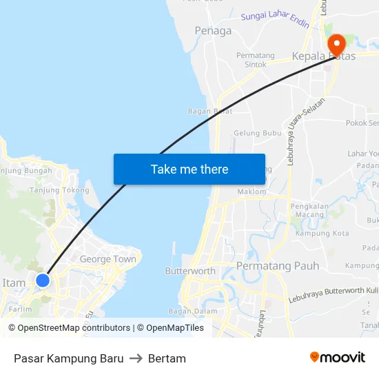 Pasar Kampung Baru to Bertam map