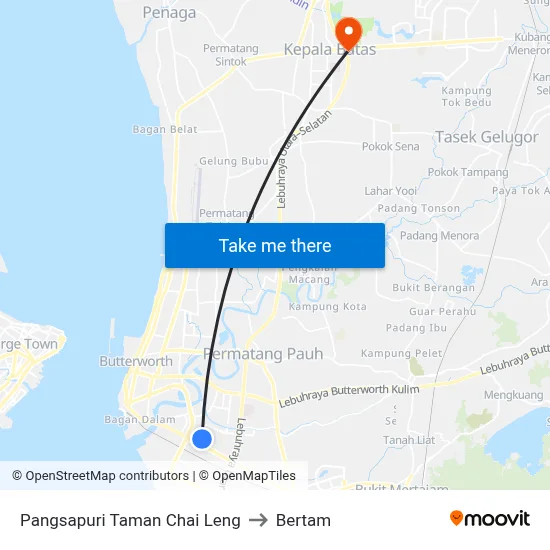 Pangsapuri Taman Chai Leng to Bertam map