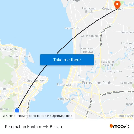 Perumahan Kastam to Bertam map