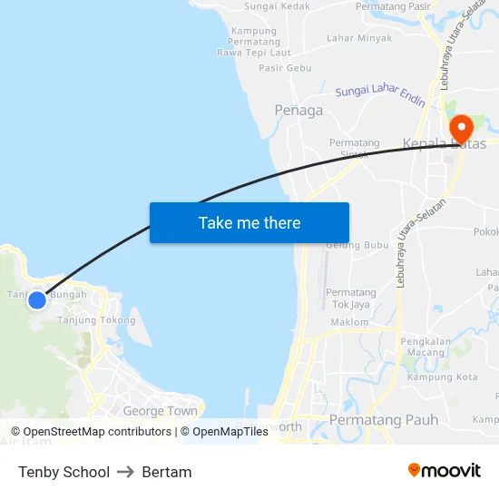 Tenby School to Bertam map