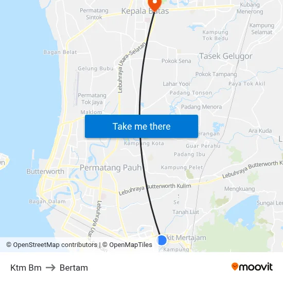 Ktm Bm to Bertam map