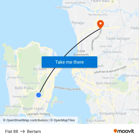 Flat 88 to Bertam map
