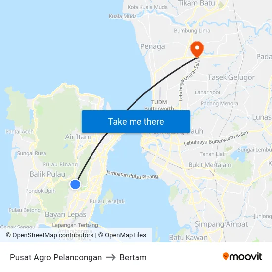 Pusat Agro Pelancongan to Bertam map