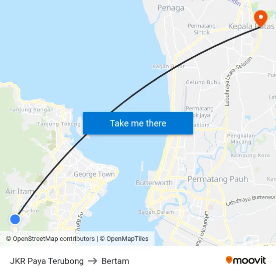 JKR Paya Terubong to Bertam map
