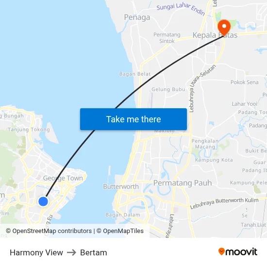 Harmony View to Bertam map