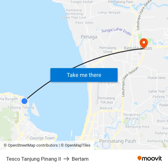 Tesco Tanjung Pinang II to Bertam map