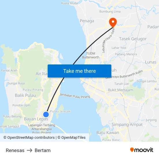 Renesas to Bertam map