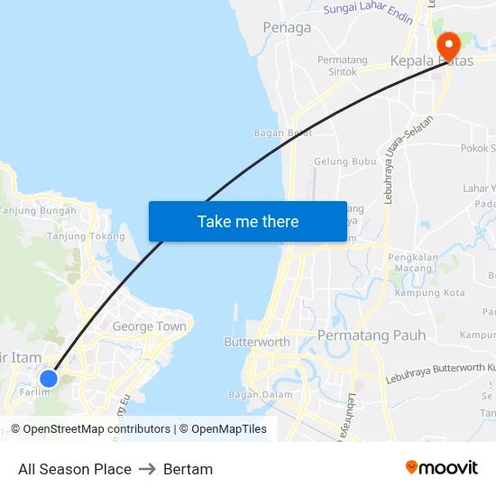 All Season Place to Bertam map