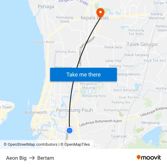 Aeon Big to Bertam map
