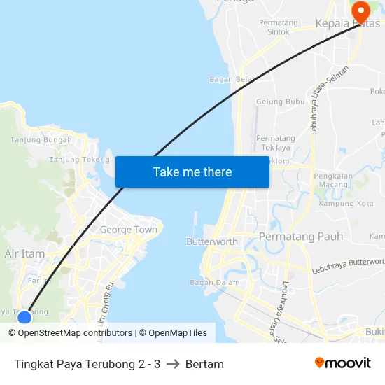 Tingkat Paya Terubong 2 - 3 to Bertam map