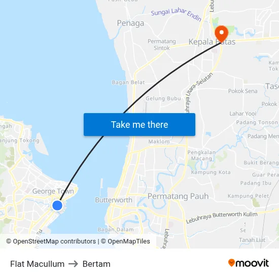 Flat Macullum to Bertam map