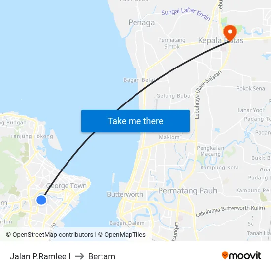 Jalan P.Ramlee I to Bertam map